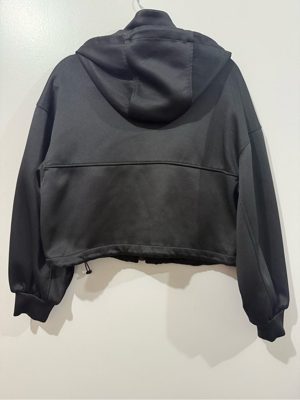 Zara Bomber Hooded Jacket Small Oversized Black - Picture 2 of 8
